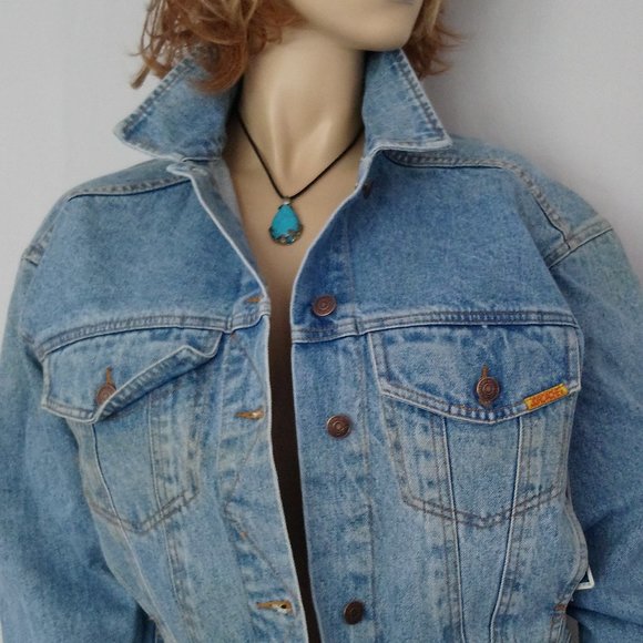 RARE Vintage 1970's Jordache Cropped Denim Jacket Sz L NWT Y2K Style - Picture 3 of 8